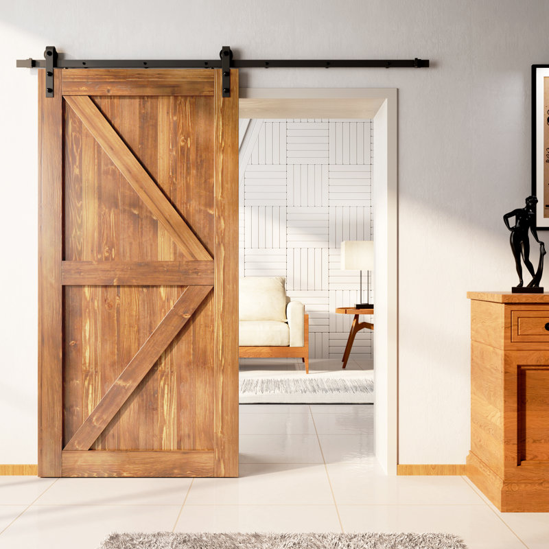 Porte en bois de pin massif non assemblé Arrow Design, 42 po x 84 po, Early American