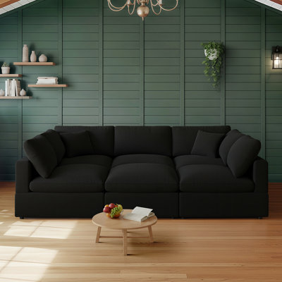 Canapé-lit modulaire rembourré de 95,4 po Lodkccy