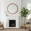 Miroir décoratif rond en bois massif de 36 pouces, pour chambre à coucher, salle de bain, salon, entrée-674529835-674529831