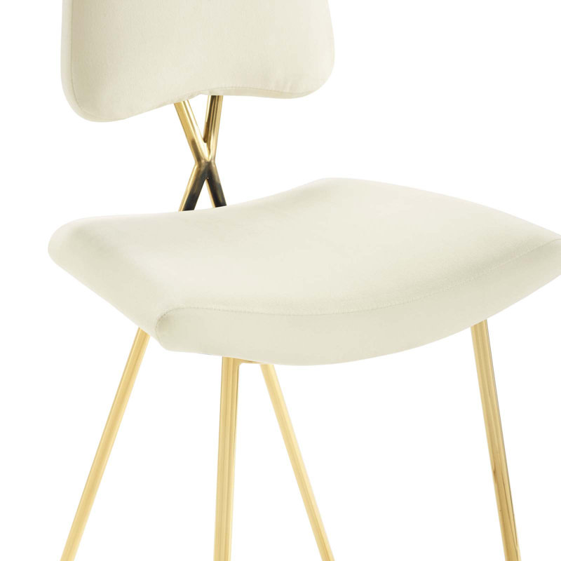 Ensemble de 2 tabourets de bar performance en velours Ponder par Modway, Ivoire