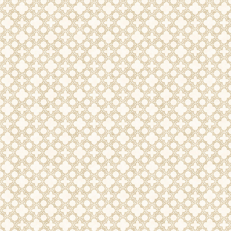 Hazen 10m x 52.8cm Matte Finish Pre-pasted Roll, Cream/Gold