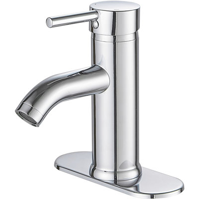 Single hole 1-handle WaterSense Low-arc Commercial/Residential Handle Bathroom Sink Faucet with Drain