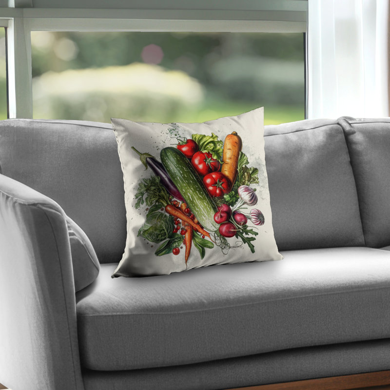 Veggies Red Poly Twill Throw - Stylish Home Decor Accent