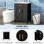 Meuble-lavabo 24 po avec lavabo en céramique - Compact. Bois massif +. Noir élégant. Poignées. 2 portes à fermeture douce. Vaste espace de rangement intérieur.-675961136