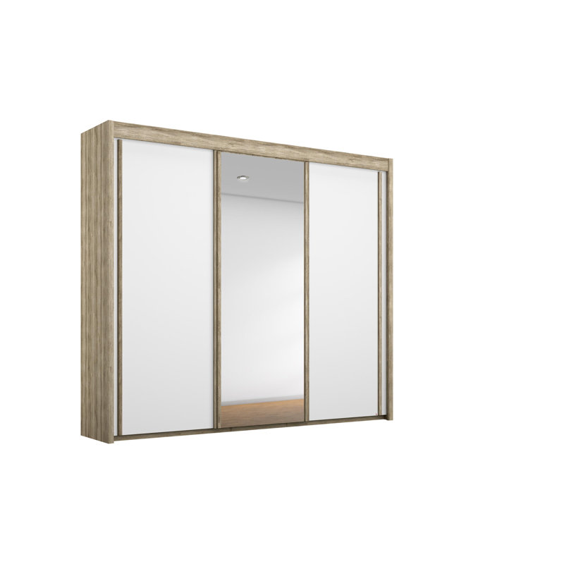 Imperial 3 Door Sliding Wardrobe, Sonoma oak, 223cm H x 280cm W x 65cm D