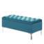 Banc de rangement en velours bleu avec pieds en métal Mandra
