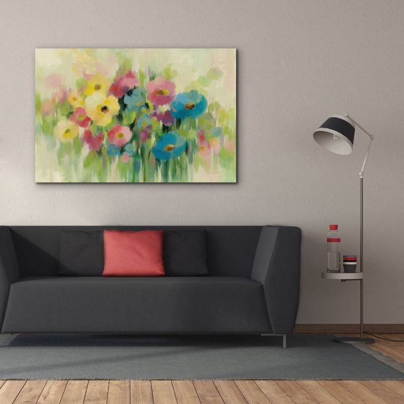 «Epic Graffiti», premières fleurs printanières par Silvia Vassileva, art mural sur toile, 60 po x 40 po, H 40 po x l 60 po
