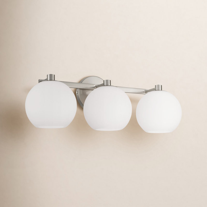 Éclairage pour meuble-lavabo à 3 lumières à intensité variable Ansley, Nickel brossé
