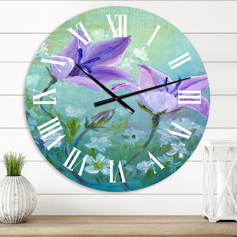 Bellflowers Blooming - Horloge murale traditionnelle, Petit