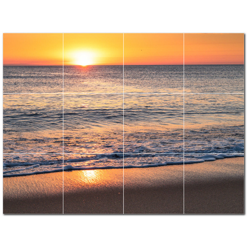 Murale décorative en céramique 8 po x 8 po Sunset