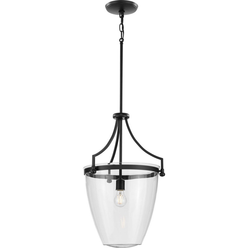 Luminaire suspendu simple à 1 lumière Aarren, H 89,5 po x l 13,38 po x P 13,38 po