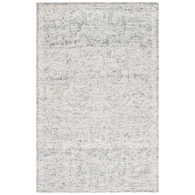 Zaher Oriental Handmade Tufted Area Rug in Gray/Ivory