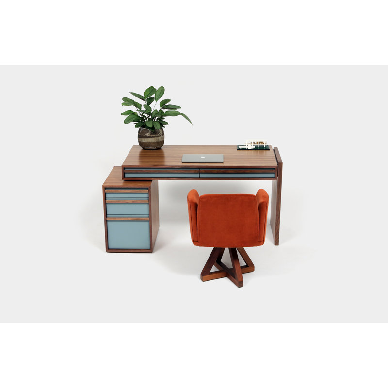 Writing Desk, Brown/Blue