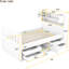 Lit simple avec rangement et bruit - Méthode de fabrication - Blanc, bibliothèque plateforme 4 tiroirs, blanc moderne