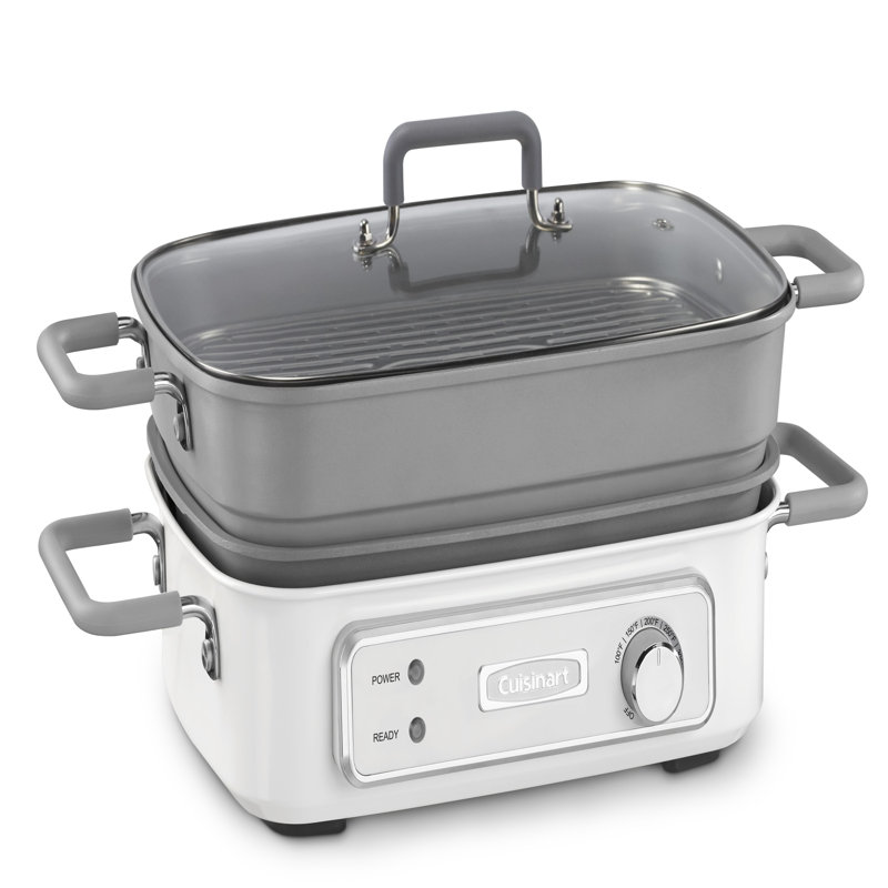 Barbecue multifonctionnel avec couvercle en verre Cuisinart