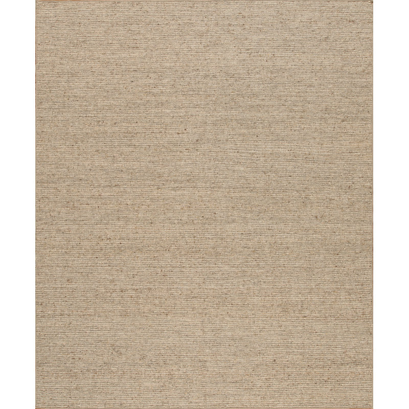 Terra Flatweave Wool Area Rug in Beige/Sand, Rectangle 8' x 10'