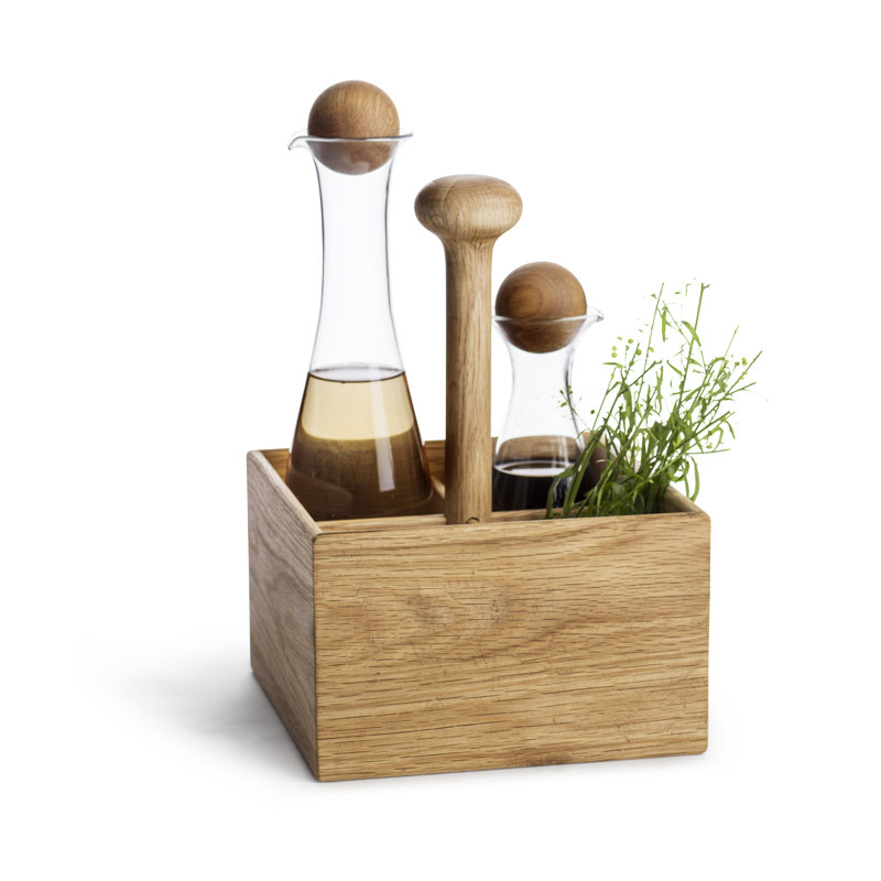 Wood Square Flatware Caddy