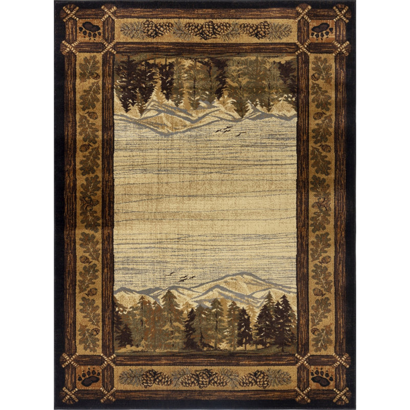Nature's Nest GC_CBL3009 Lodge Area Rug, Rectangle 5'3" x 7'3"