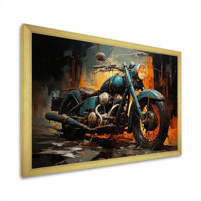 Motocyclette II jaune et noir - art mural moto