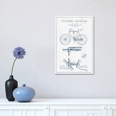 M.B. Ryan Folding Bicycle Patent Sketch by Aged Pixel - Wrapped Canvas Print