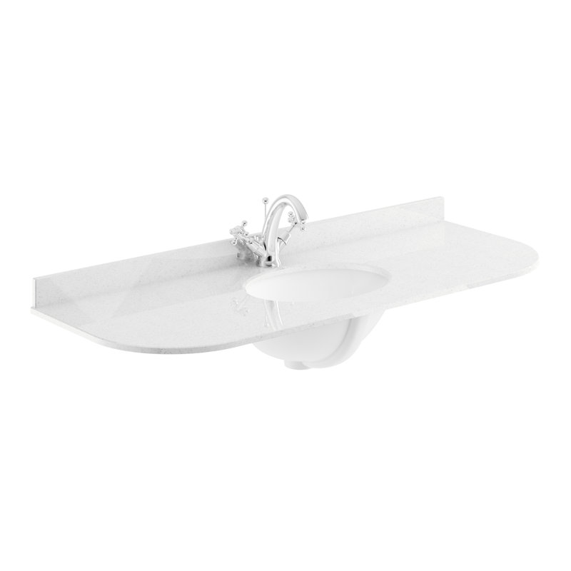 Nuie 1220mm L x 463mm W White Marble Oval Sink with Overflow