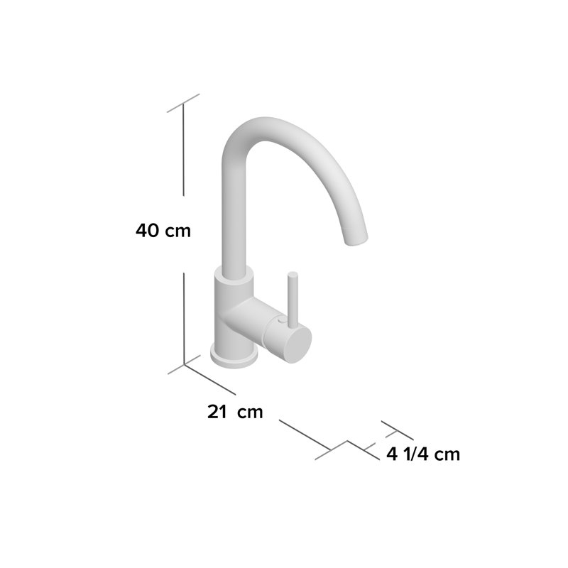 Envoy Single Lever Monobloc Tap, Brushed Steel