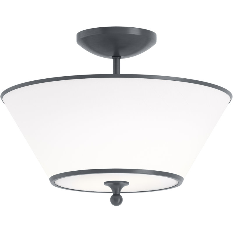 Parohn Semi-Flush Light, Gunmetal, Gunmetal