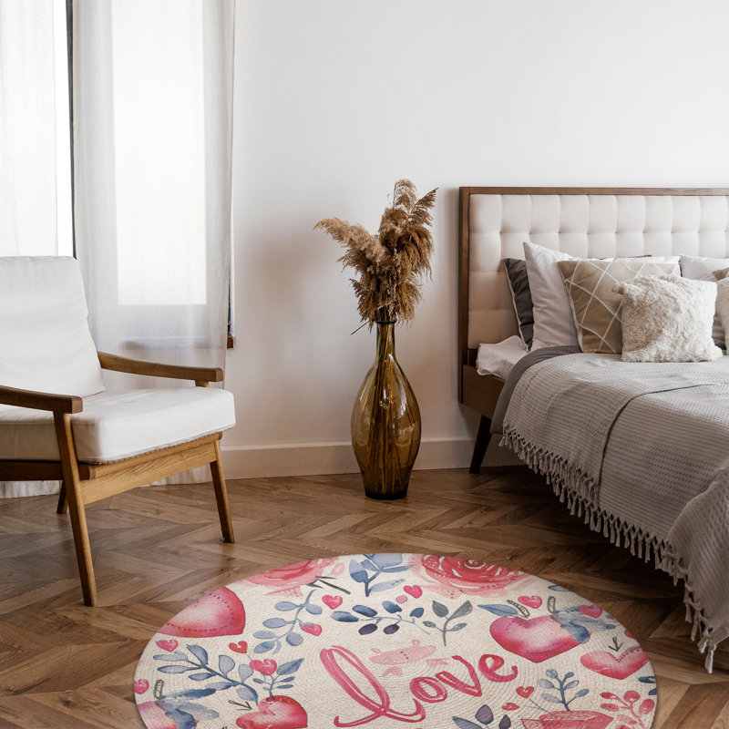 Tapis tressé Valentine's Love Stories, Rond 5 pi