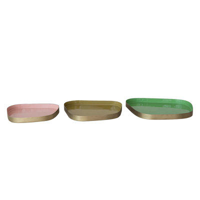 Enameled Metal Organic Shaped Trays