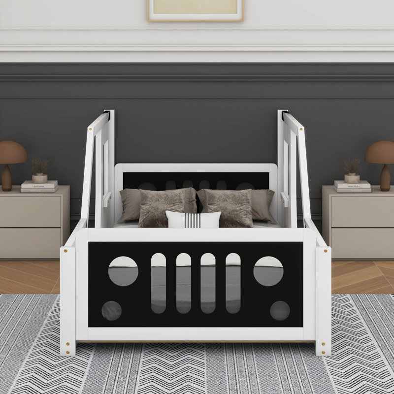 Lit plateforme simple avec roulettes Classic, Blanc
