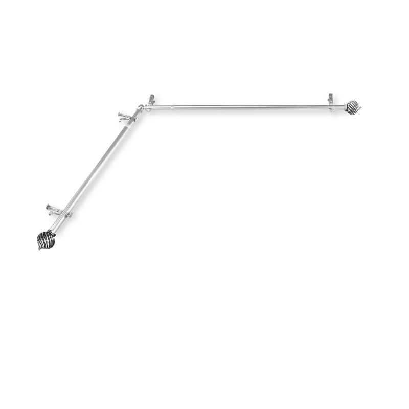 Tringle à rideaux simple Sebergham, 120 po à 170 po, Nickel satiné