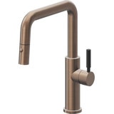 Corsano Contemporary Pull Down Kitchen Faucet with Button Sprayer Quad Spout and BST Series Handle
