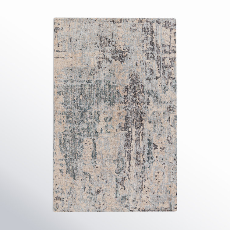 Endicott Abstract Handmade Tufted Gray/Beige Area Rug