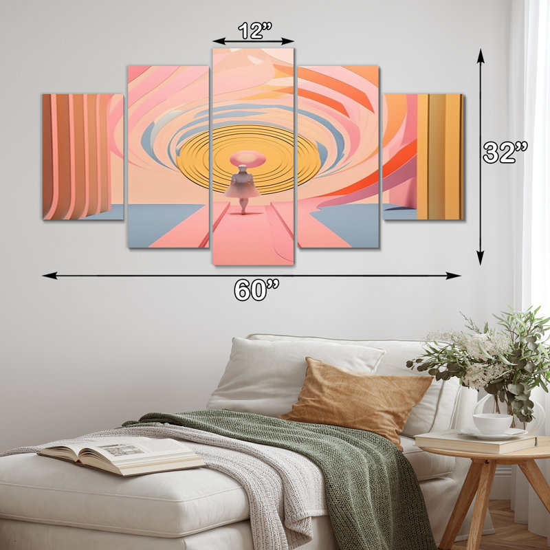 Temescal - Modern Geometric Canvas Print - 5 Panels