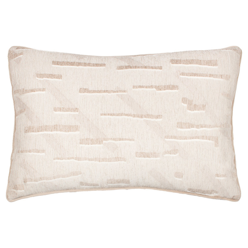 Tresse Abstract Rectangular Throw Cushion, White Abstract