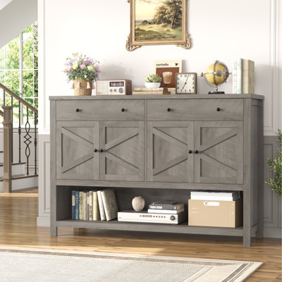 55.1" Upgraded Console Table, Entryway Table with Open Shelf