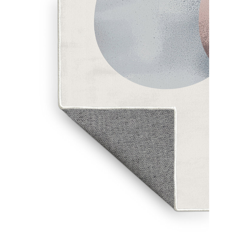 Machine Washable Norridge Easter Modern & Contemporary Abstract Rug in Beige – White Binding, 4x6