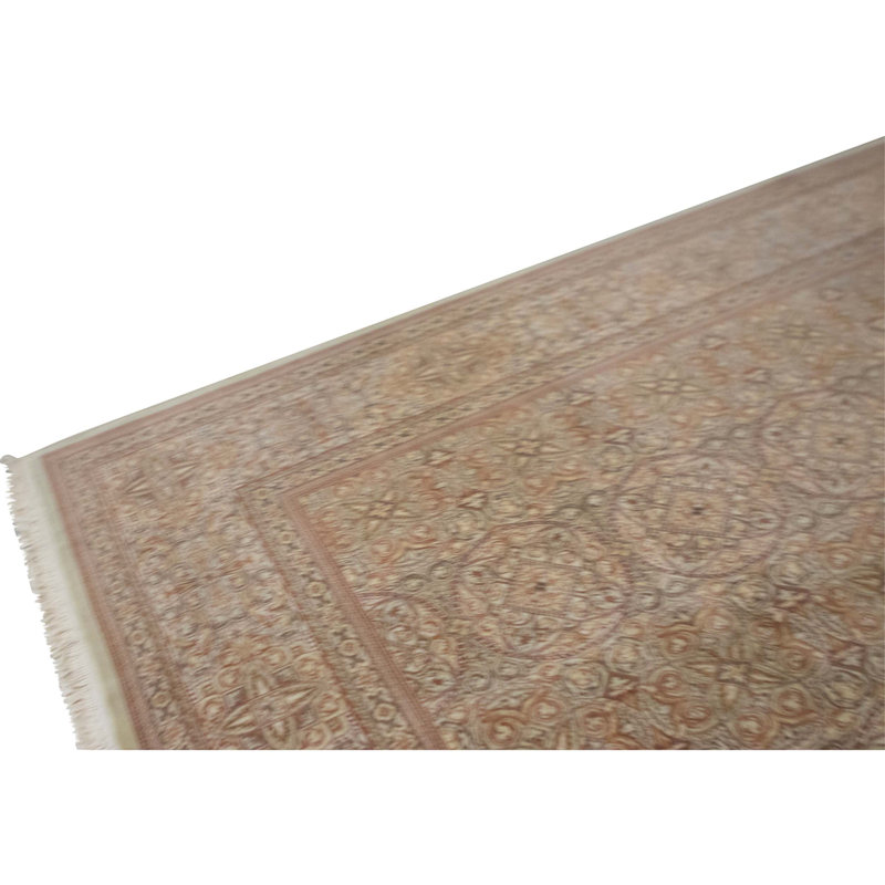 Hand Knotted Wool Area Rug in Ivory