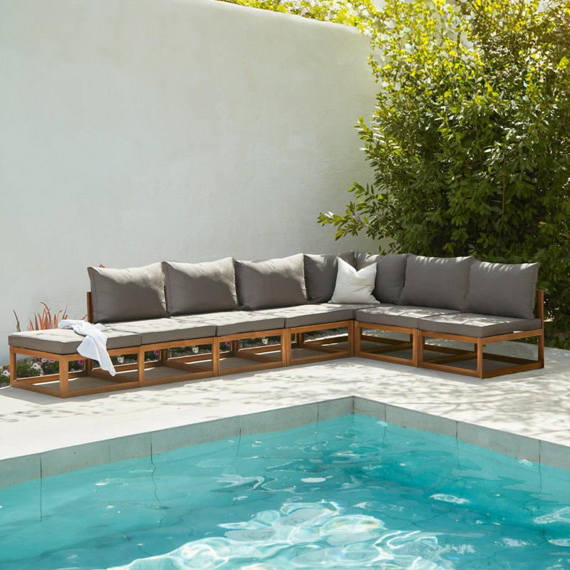 Rimasha Garden Lounge Set with Cushions, Beige