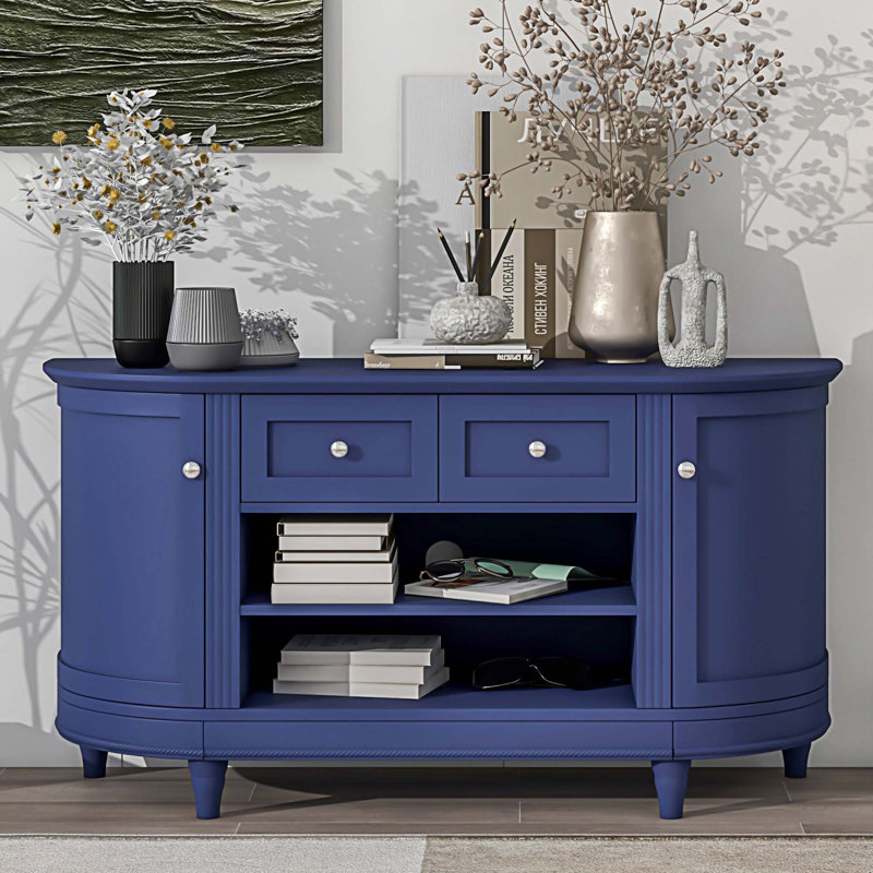 Buffet 2 tiroirs 48,53 po Leelou, Bleu marine