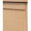 Armoire de rangement Mid-Century moderne avec portes en rotin tissé, tablettes ouvertes et tablettes réglables - parfaite pour le salon et la salle à manger, buffet