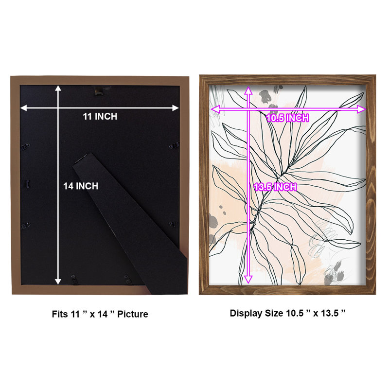 Palm, croquis I encadré sur papier, H 15 po x l 12 po x P 1 po, Noyer