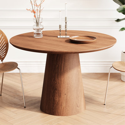42.98 - Inch Deep Nordic Style Round Dining Table, Walnut Colored , And , Suitable For Different Home Decorations Modern Minimalist Colored, Various Decor