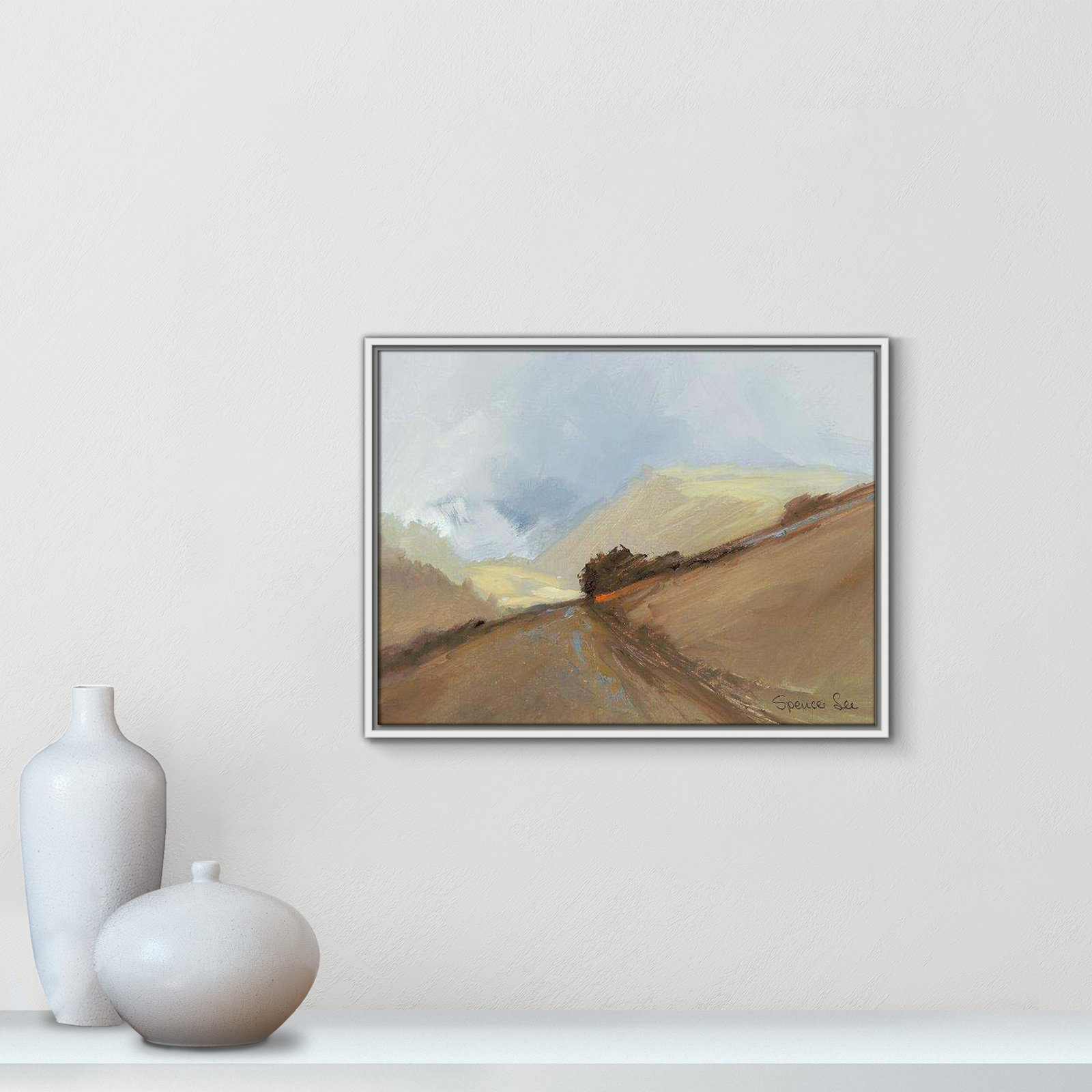 Heaven And Earth II by Spencer Lee, 19.5'' H x 25.5'' W x 2'' D, White Framed
