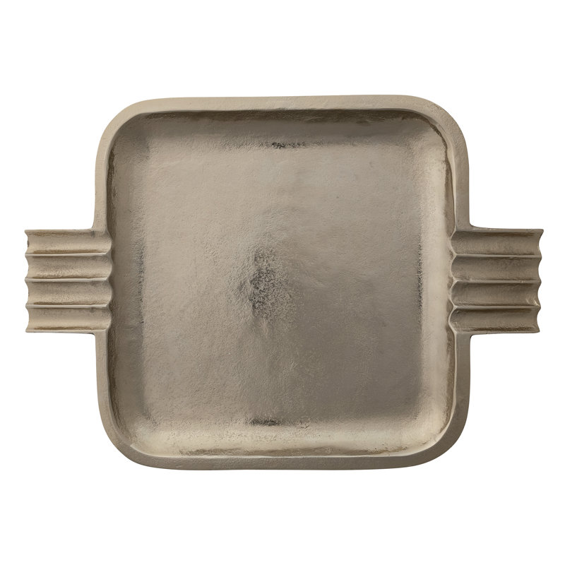 Plateau en aluminium avec poignées cannelées