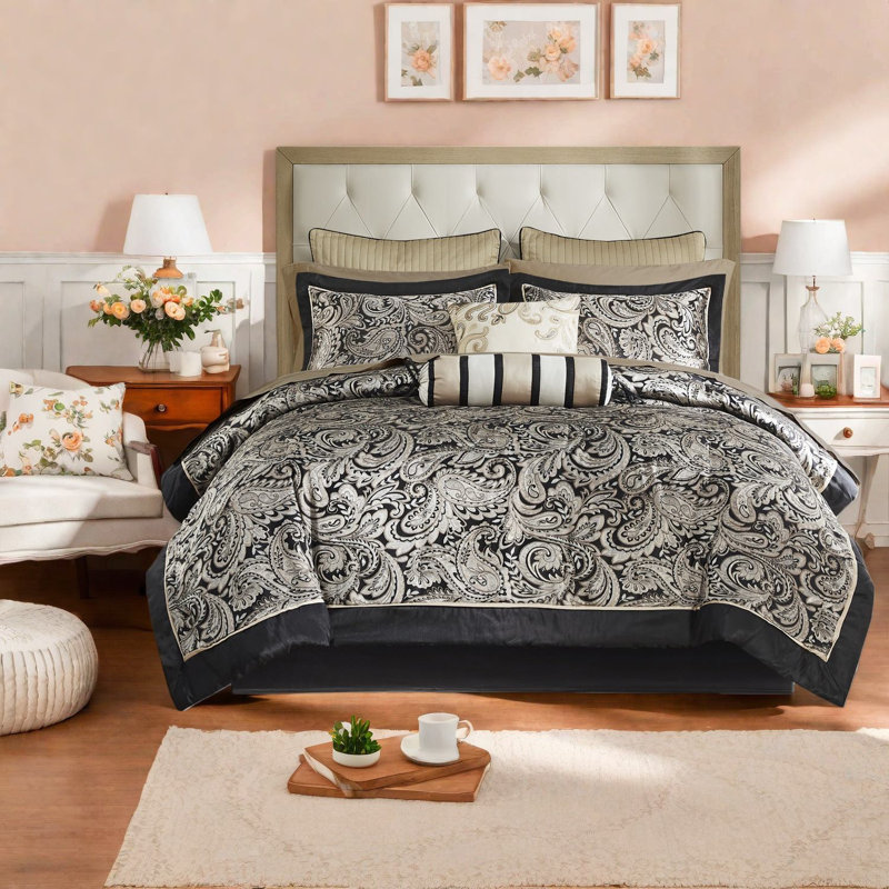 Ensemble de literie, draps en coton à motif cachemire moderne