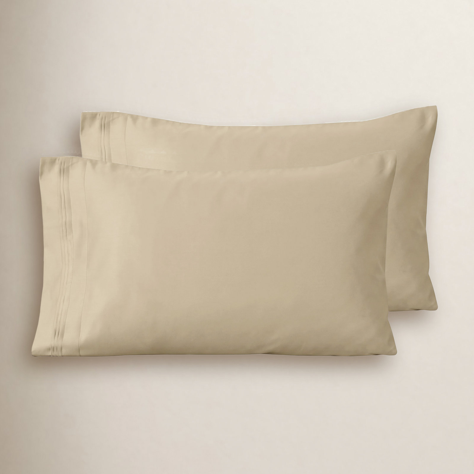 Arling Cotton Pillowcase, Standard Pillowcase, Tan