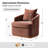 Berklie 31"W Modern Chenille Swivel Barrel Chair with Unique Arms and Solid Wood Legs-778725689