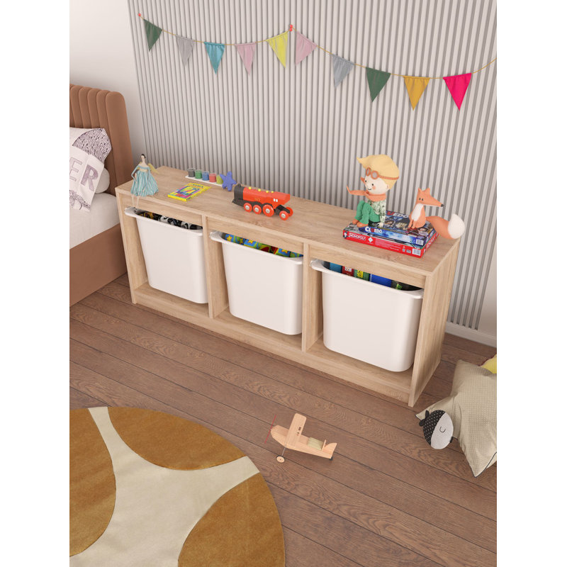 Versatile Multi-Purpose Cabinet, Sonoma & White Finish, 52.0 x 11.6 x 23.5 inches | 100% Melamine Coated Particle Board, Thickness: 0.7 inches | Wall-Mountable Design with Numerous Shelves for Optimal Storage