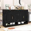 Buffet Farmhouse avec 3 tiroirs, tablettes réglables et rangement ouvert-1385218223